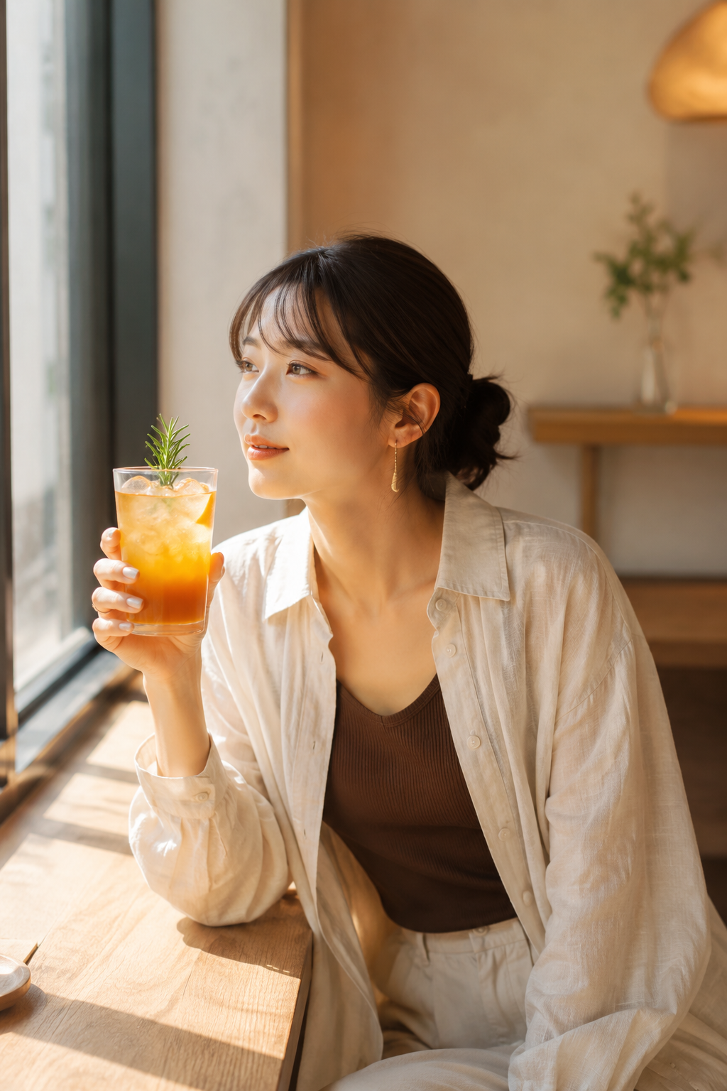SIP TOKYOの女性とアイスドリンク